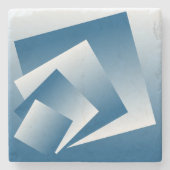 Blue Teal geometry ストーンコースター (正面)