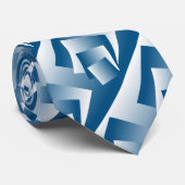 Blue Teal geometry ネクタイ (ロール)