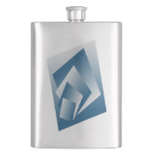 Blue Teal geometry フラスク (正面)