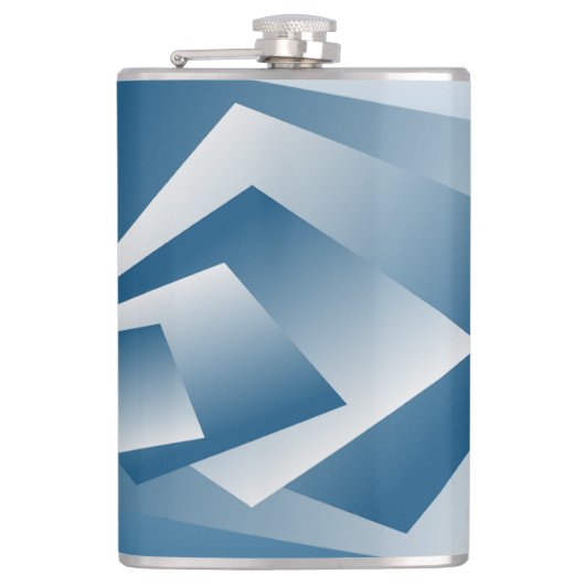 Blue Teal geometry フラスク (正面)