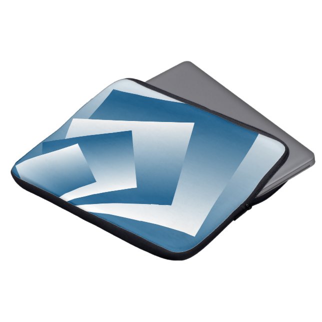 Blue Teal geometry ラップトップスリーブ (正面上部)