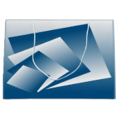 Blue Teal geometry ラージペーパーバッグ (正面)