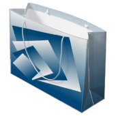 Blue Teal geometry ラージペーパーバッグ (裏面アングル)