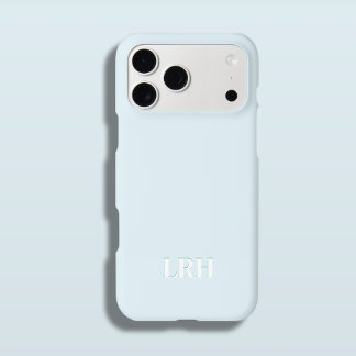Blue Teal Modern Minimalist Initial Monogram  iPhone 15 Proケース