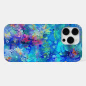 Blue Teal Purple Watercolor Abstraction iPhoneケース (裏面横)