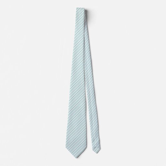 Blue, Teal & White Diagonal Striped Neck Tie ネクタイ (正面)