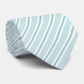 Blue, Teal & White Diagonal Striped Neck Tie ネクタイ (ロール)
