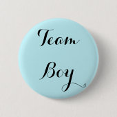 Blue team boy gender reveal party button 缶バッジ (正面)