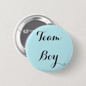 Blue team boy gender reveal party button 缶バッジ (正面&裏面)