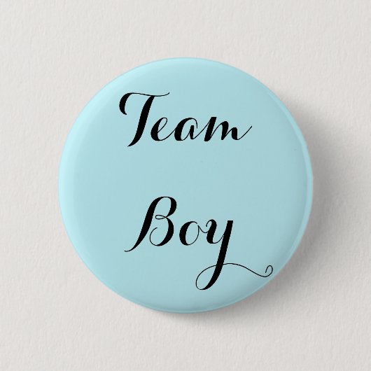 Blue team boy gender reveal party button 缶バッジ (正面)