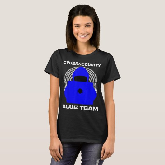 Blue Team Cybersecurity Hacking Ethical Hacker Cyb Tシャツ (正面フル)