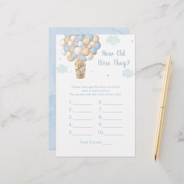 Blue Teddy Balloons How Old Were They Shower Game (正面/裏面インサイチュ)