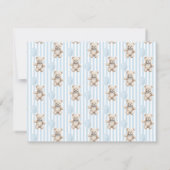 Blue Teddy Bear Baby Boy Shower Thank You Card (裏面)