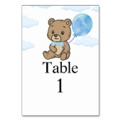 Blue Teddy Bear Baby Shower テーブルナンバー (裏面)