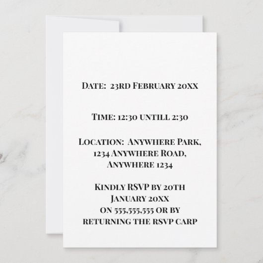 Blue Teddy Bear Baby Shower Invitation | Baby Boy  招待状 (裏面)