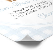 Blue Teddy Bear Baby Shower Mimosa Bar Sign ポスター (角)