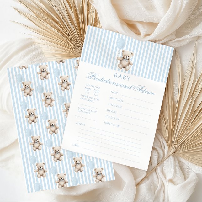 Blue Teddy Bear Baby Shower Predictions and Advice (クリエイターアップロード済み)