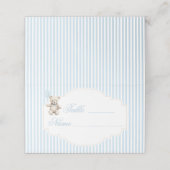 Blue Teddy Bear Balloon Bow Table Numbers Tent プレイスカード (外部開封)