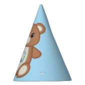 Blue Teddy Bear Birthday Party パーティーハット (右)