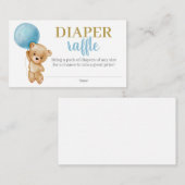 Blue Teddy Bear Boy Diaper Raffle Enclosure Card エンクロージャーカード (正面/裏面)