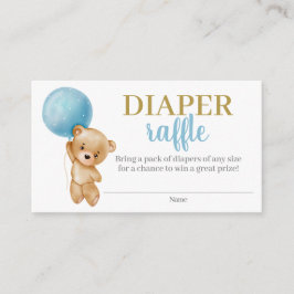 Blue Teddy Bear Boy Diaper Raffle Enclosure Card エンクロージャーカード
