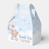 Blue Teddy Bear Clouds Balloon Baby Shower フェイバーボックス (裏面サイド)