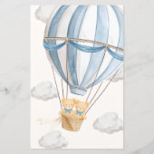 Blue Teddy Bear Twins Baby Predictions Game (裏面)