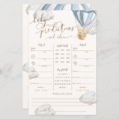 Blue Teddy Bear Twins Baby Predictions Game (正面/裏面)