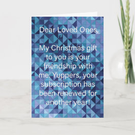 Blue Temperature Quilt Snarky Christmas Card シーズンカード
