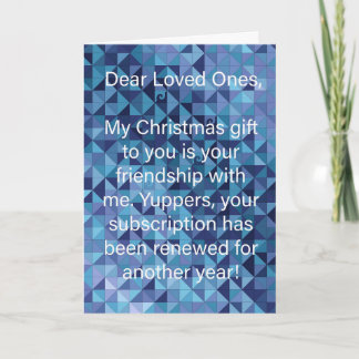 Blue Temperature Quilt Snarky Christmas Card シーズンカード
