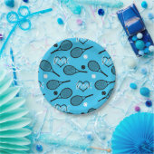 Blue Tennisパーティー、カスタマイズ ペーパープレート (パーティー)