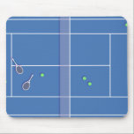 Blue Tennis Court Preppy Modern Tennis Player    マウスパッド<br><div class="desc">Personalized classic tennis court design in Blue with classic, chic, preppy & elegant tennis rackets and green tennis balls. Simple, minimalist gift for your tennis coach or tennis team. Personalized Gift for a tennis player. Blue tennis court illustration. Trendy tennis players home decor. Trendy modern tennis player gifts. Cool retro...</div>