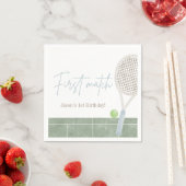 Blue Tennis First Birthday Boy Preppy Classic  スタンダードカクテルナプキン (インサイチュ)