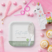 Blue Tennis First Birthday Boy Preppy Classic  ペーパープレート (パーティー)