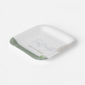 Blue Tennis First Birthday Boy Preppy Classic  ペーパープレート (傾斜あり)