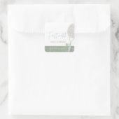 Blue Tennis First Birthday Preppy Classic Party スクエアシール (バッグ)