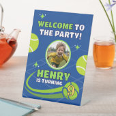 Blue Tennis Kids Birthday Welcome Party 台座サイン (インサイチュ)