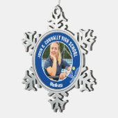 Blue Tennis Player Photo High School Spirit スノーフレークピューターオーナメント (右)