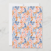 Blue Terracotta Orange Folk Floral Bridal Shower 招待状 (裏面)