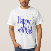 Blue Text w/Confetti - Happy New Year Tシャツ (正面)