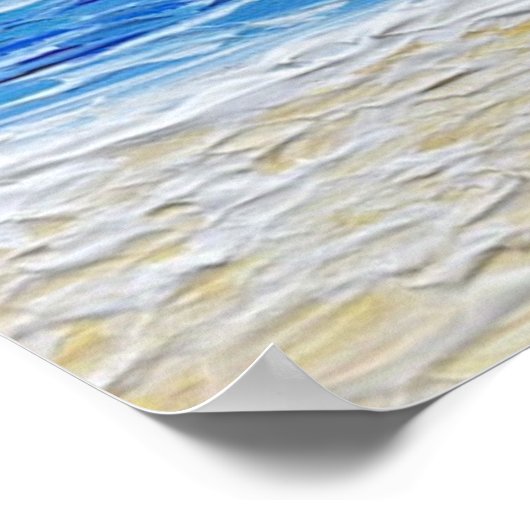 Blue Texture Beach Art Print ポスター (角)