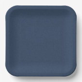 Blue Textured 9" Disposable Square Paper Plate ペーパープレート (正面)