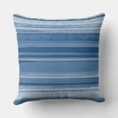 Blue Textured Abstract Stripe Pattern クッション (裏面)