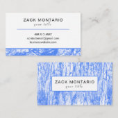Blue Textured Business Card 名刺 (正面/裏面)