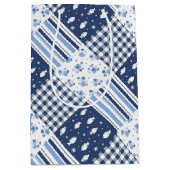 Blue Textures ミディアムペーパーバッグ (正面)