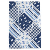 Blue Textures ミディアムペーパーバッグ (裏面)