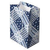 Blue Textures ミディアムペーパーバッグ (裏面アングル)