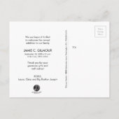 Blue Thank and Introducing Secondベビー 案内ポストカード (裏面)