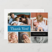 Blue Thank and Introducing Secondベビー 案内ポストカード (正面/裏面)