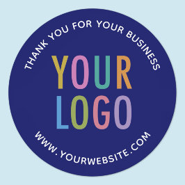 Blue Thank Youステッカー会社ロゴのラベルカスタム付け ラウンドシール